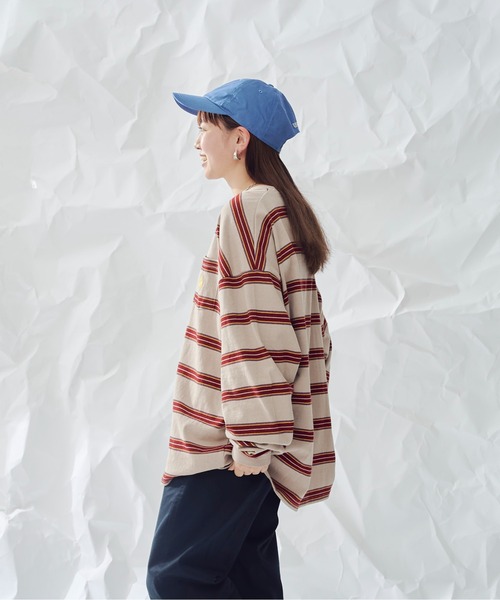 U.S. POLO ASSN.（ユーエスポロアッスン）の「マルチボーダーロンT（Tシャツ/カットソー・メンズ・ブラウン/ベージュ/ネイビー・MEDIUM/LARGE）」の4枚目の写真