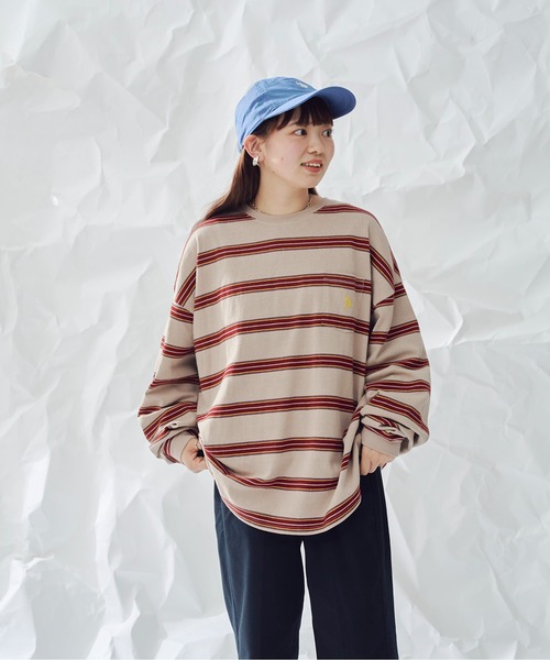 U.S. POLO ASSN.（ユーエスポロアッスン）の「マルチボーダーロンT（Tシャツ/カットソー・メンズ・ブラウン/ベージュ/ネイビー・MEDIUM/LARGE）」の5枚目の写真