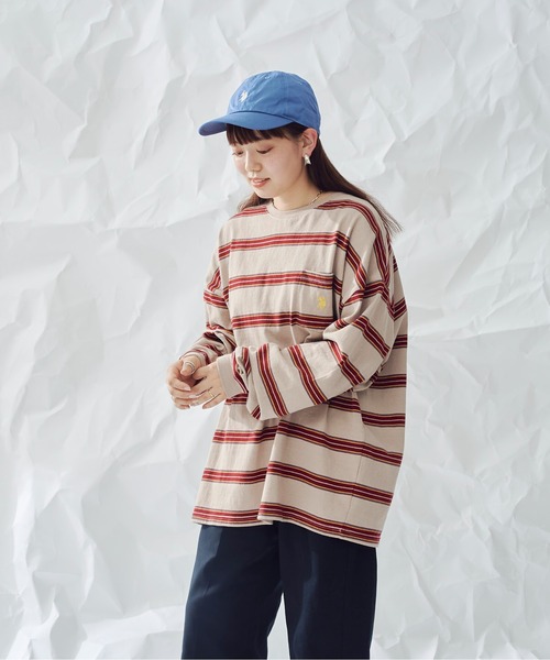 U.S. POLO ASSN.（ユーエスポロアッスン）の「マルチボーダーロンT（Tシャツ/カットソー・メンズ・ブラウン/ベージュ/ネイビー・MEDIUM/LARGE）」の6枚目の写真
