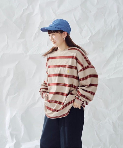 U.S. POLO ASSN.（ユーエスポロアッスン）の「マルチボーダーロンT（Tシャツ/カットソー・メンズ・ブラウン/ベージュ/ネイビー・MEDIUM/LARGE）」の8枚目の写真