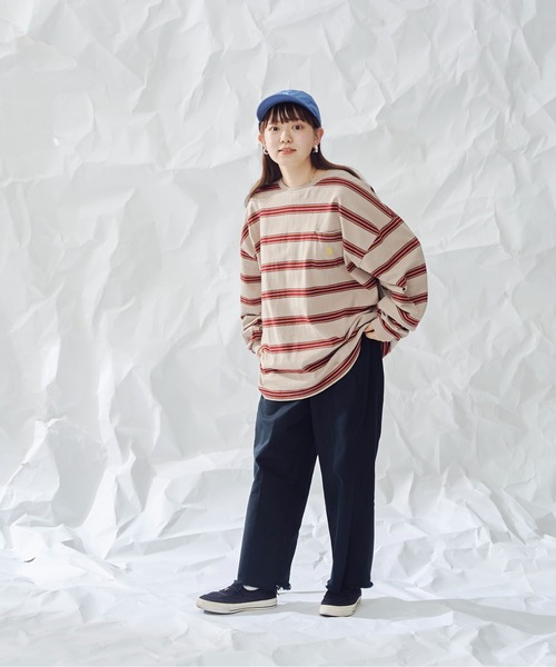 U.S. POLO ASSN.（ユーエスポロアッスン）の「マルチボーダーロンT（Tシャツ/カットソー・メンズ・ブラウン/ベージュ/ネイビー・MEDIUM/LARGE）」の11枚目の写真