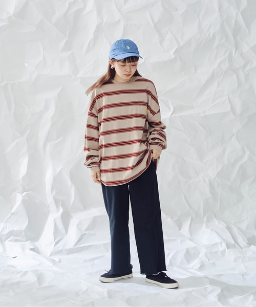 U.S. POLO ASSN.（ユーエスポロアッスン）の「マルチボーダーロンT（Tシャツ/カットソー・メンズ・ブラウン/ベージュ/ネイビー・MEDIUM/LARGE）」の13枚目の写真
