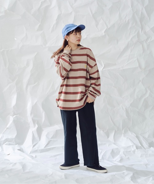 U.S. POLO ASSN.（ユーエスポロアッスン）の「マルチボーダーロンT（Tシャツ/カットソー・メンズ・ブラウン/ベージュ/ネイビー・MEDIUM/LARGE）」の14枚目の写真