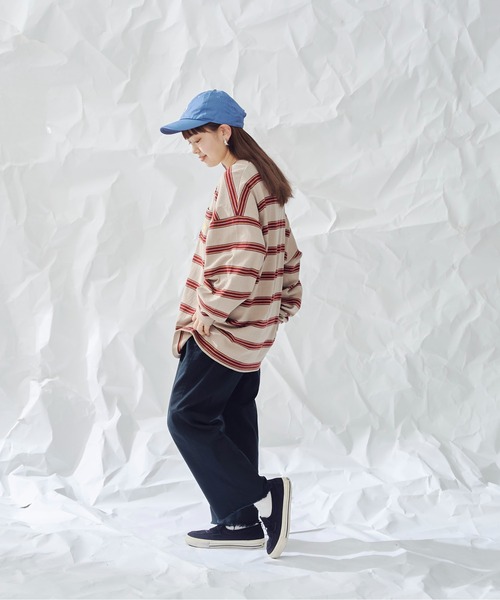 U.S. POLO ASSN.（ユーエスポロアッスン）の「マルチボーダーロンT（Tシャツ/カットソー・メンズ・ブラウン/ベージュ/ネイビー・MEDIUM/LARGE）」の16枚目の写真