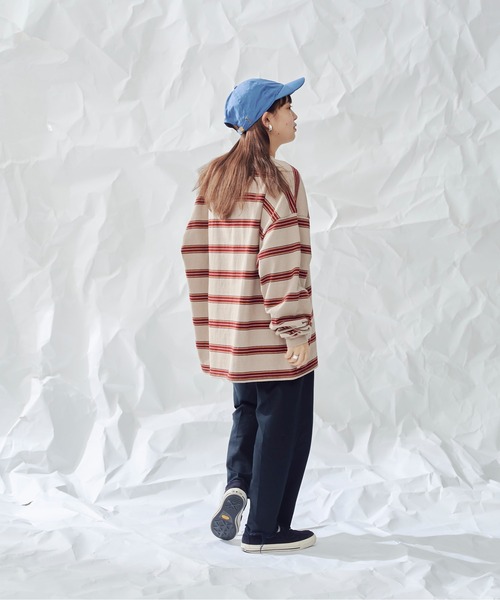 U.S. POLO ASSN.（ユーエスポロアッスン）の「マルチボーダーロンT（Tシャツ/カットソー・メンズ・ブラウン/ベージュ/ネイビー・MEDIUM/LARGE）」の18枚目の写真