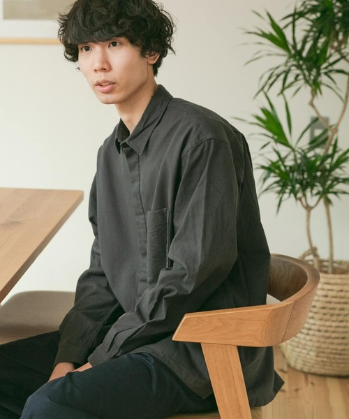 FORK&SPOON(フォークアンドスプーン)の「FORK&SPOON フライフロントネルシャツ(シャツ/ブラウス・メンズ・チャコールグレー/ホワイト系その他/グレー系その他・4/5)」の1枚目の写真