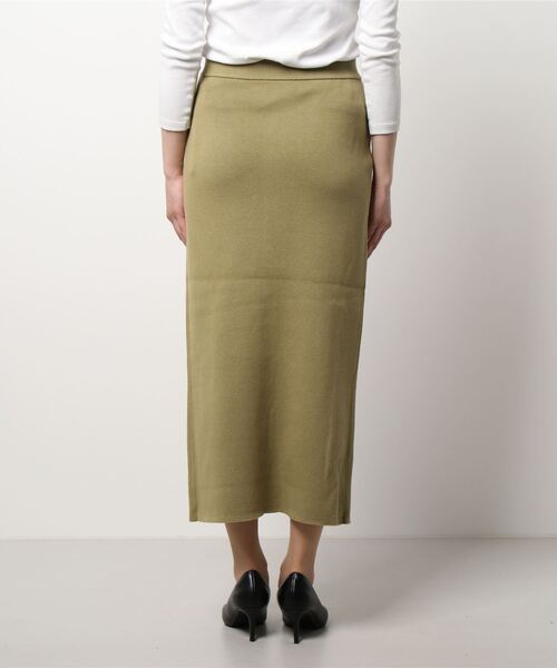 AZUL by moussy（アズールバイマウジー）の「SWEATTER BUTTON TIGHT SKIRT/セーターボタンタイトスカート（スカート・レディース・ライトグリーン/ライトベージュ/ブラック・MEDIUM/SMALL）」の4枚目の写真