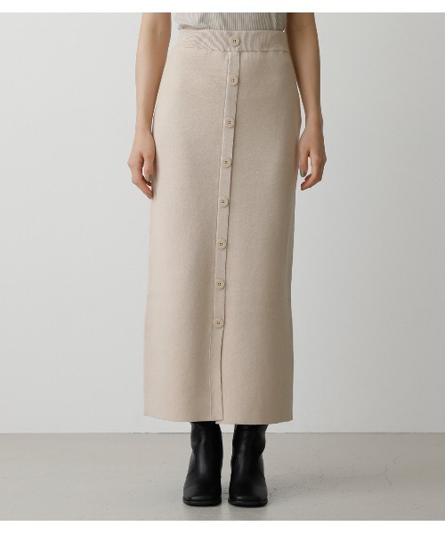 AZUL by moussy（アズールバイマウジー）の「SWEATTER BUTTON TIGHT SKIRT/セーターボタンタイトスカート（スカート・レディース・ライトグリーン/ライトベージュ/ブラック・MEDIUM/SMALL）」の20枚目の写真