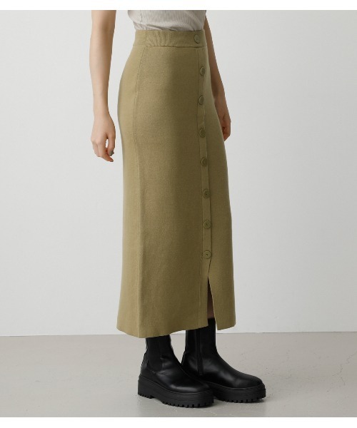 AZUL by moussy（アズールバイマウジー）の「SWEATTER BUTTON TIGHT SKIRT/セーターボタンタイトスカート（スカート・レディース・ライトグリーン/ライトベージュ/ブラック・MEDIUM/SMALL）」の12枚目の写真