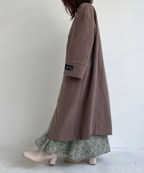 archives（アルシーヴ）の「ノーカラーコート（ノーカラーコート・レディース・アイボリー/ブラック/グレイッシュベージュ/グリーン・MEDIUM）」の6枚目の写真