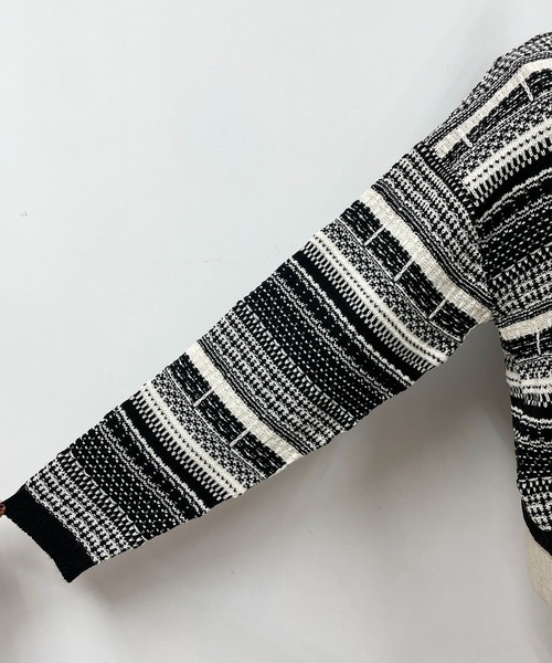 PICCIN（ピッチン）の「【WEB限定】ジャガードボーダーカーディガン（カーディガン/ボレロ・レディース・ブラウン/ブラック・L/M）」の7枚目の写真