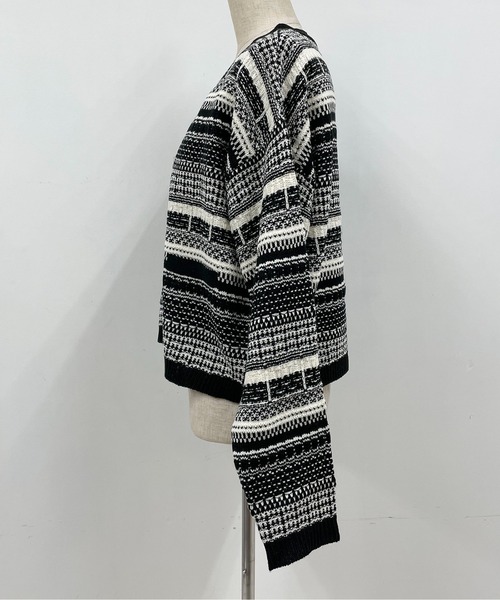 PICCIN（ピッチン）の「【WEB限定】ジャガードボーダーカーディガン（カーディガン/ボレロ・レディース・ブラウン/ブラック・L/M）」の10枚目の写真