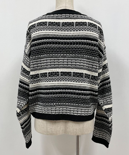 PICCIN（ピッチン）の「【WEB限定】ジャガードボーダーカーディガン（カーディガン/ボレロ・レディース・ブラウン/ブラック・L/M）」の9枚目の写真