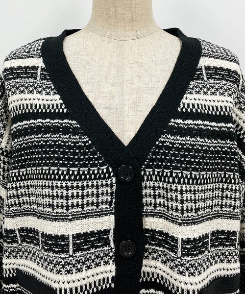 PICCIN（ピッチン）の「【WEB限定】ジャガードボーダーカーディガン（カーディガン/ボレロ・レディース・ブラウン/ブラック・L/M）」の8枚目の写真