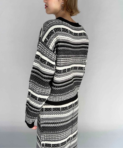 PICCIN（ピッチン）の「【WEB限定】ジャガードボーダーカーディガン（カーディガン/ボレロ・レディース・ブラウン/ブラック・L/M）」の21枚目の写真