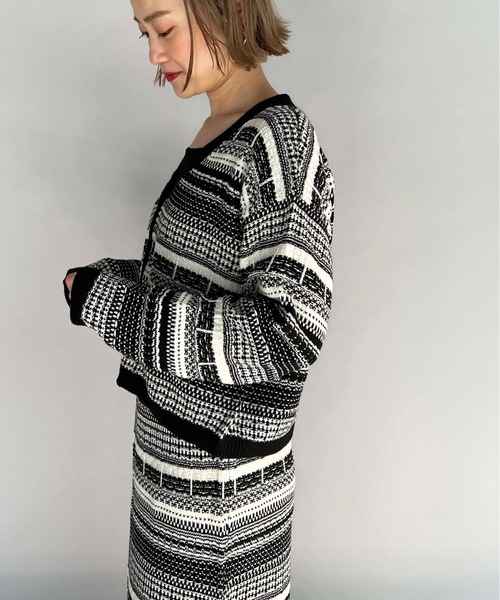 PICCIN（ピッチン）の「【WEB限定】ジャガードボーダーカーディガン（カーディガン/ボレロ・レディース・ブラウン/ブラック・L/M）」の20枚目の写真