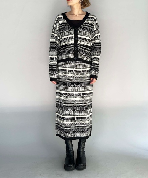 PICCIN（ピッチン）の「【WEB限定】ジャガードボーダーカーディガン（カーディガン/ボレロ・レディース・ブラウン/ブラック・L/M）」の19枚目の写真