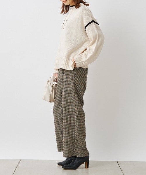 prose verse（プロズヴェール）の「先染めチェックセンタープレスパンツ（スラックス・レディース・グレー/ブラウン・MEDIUM）」の21枚目の写真