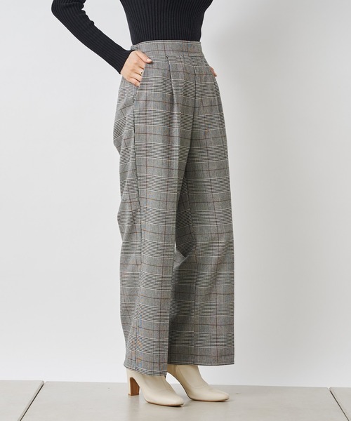 prose verse（プロズヴェール）の「先染めチェックセンタープレスパンツ（スラックス・レディース・グレー/ブラウン・MEDIUM）」の20枚目の写真