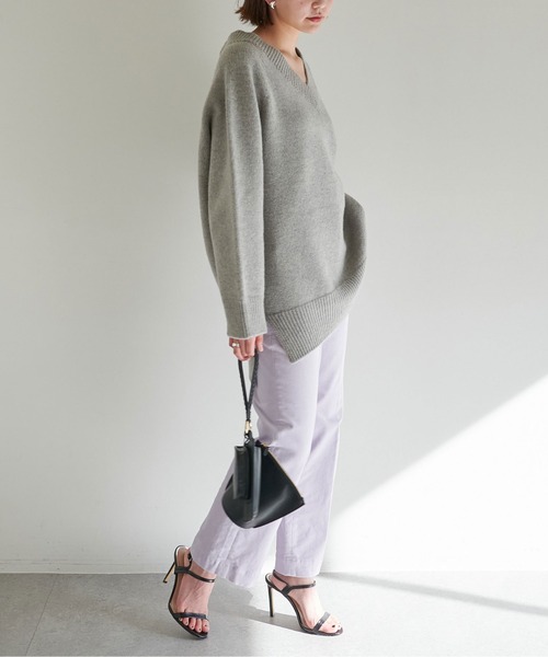 MARIEBELLE　JEAN（マリベルジーン）の「【MARIEBELLE JEAN】コーデュロイパンツ（スラックス・レディース・ベージュ/オフホワイト/パープル・23/24/25）」の6枚目の写真