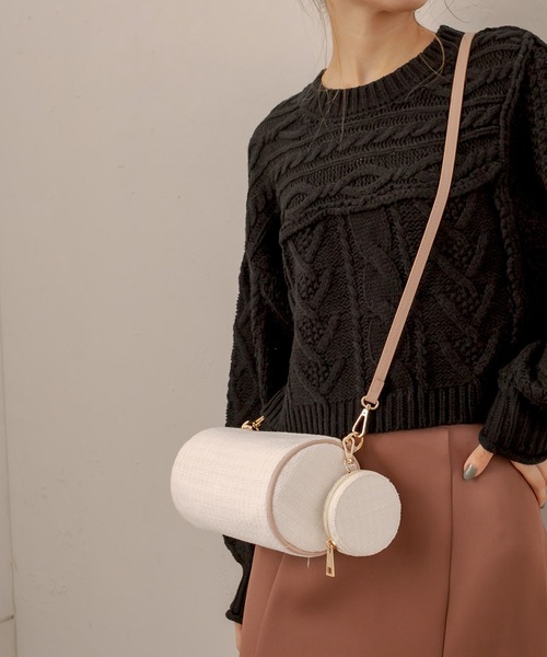 OLIVE des OLIVE（オリーブデオリーブ）の「ポーチ付バレルバッグ（ショルダーバッグ・レディース・ホワイト/ベージュ/オフホワイト・FREE）」の6枚目の写真