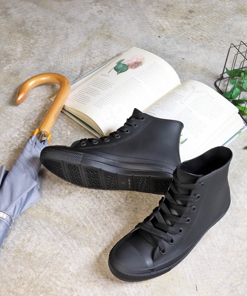 AAA+(サンエープラス)の「AAA+ / 防水スニーカー ハイカットレインスニーカー (3554)(レインシューズ・レディース・ブラック/ダークブラウン・S/M/L)」の8枚目の写真