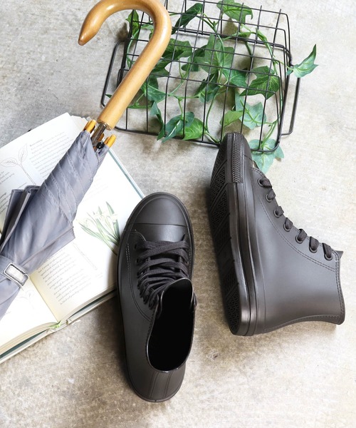 AAA+(サンエープラス)の「AAA+ / 防水スニーカー ハイカットレインスニーカー (3554)(レインシューズ・レディース・ブラック/ダークブラウン・S/M/L)」の7枚目の写真