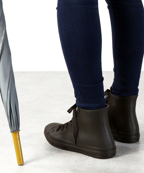 AAA+(サンエープラス)の「AAA+ / 防水スニーカー ハイカットレインスニーカー (3554)(レインシューズ・レディース・ブラック/ダークブラウン・S/M/L)」の10枚目の写真