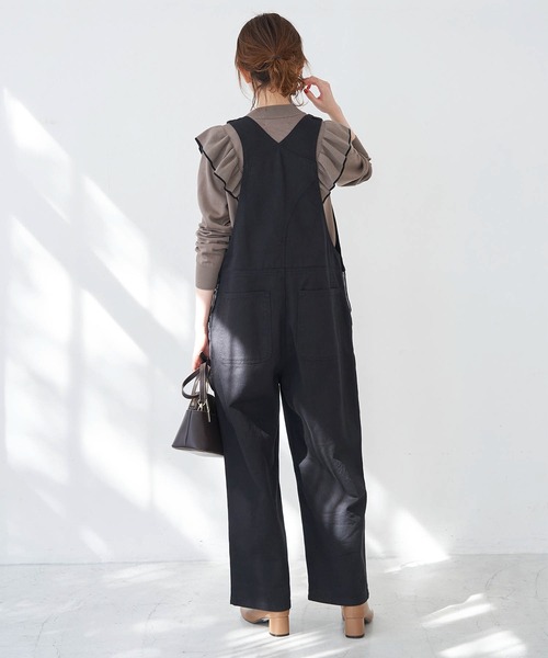 ROPE' PICNIC（ロペピクニック）の「【WEB限定】カツラギルーズオーバーオール（サロペット/オーバーオール・レディース・ブラック/ベージュ・38）」の12枚目の写真
