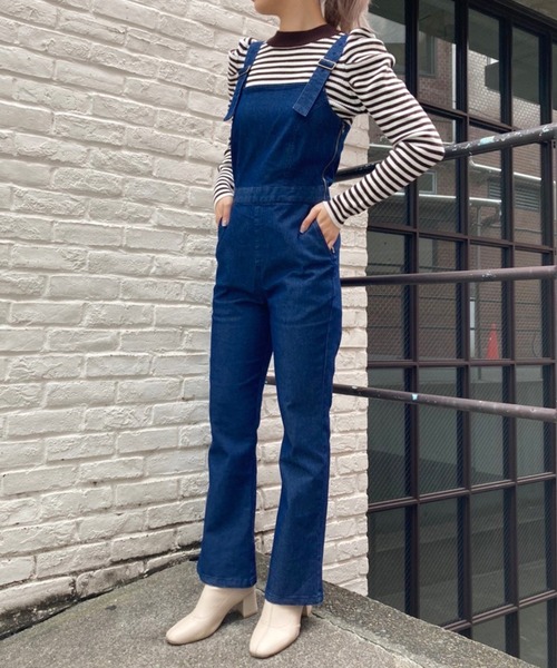 one after another NICE CLAUP（ワンアフターアナザーナイスクラップ）の「インナー次第でオールシーズン着れる。バックレースアップサロペット（サロペット/オーバーオール・レディース・ブラック/ブラック系その他/インディゴブルー/ピンク・FREE）」の6枚目の写真