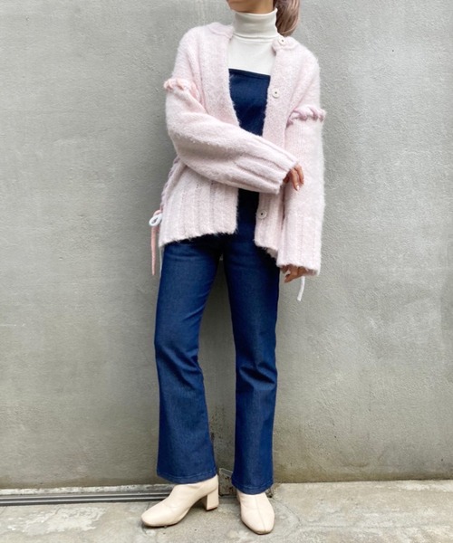 one after another NICE CLAUP（ワンアフターアナザーナイスクラップ）の「インナー次第でオールシーズン着れる。バックレースアップサロペット（サロペット/オーバーオール・レディース・ブラック/ブラック系その他/インディゴブルー/ピンク・FREE）」の13枚目の写真