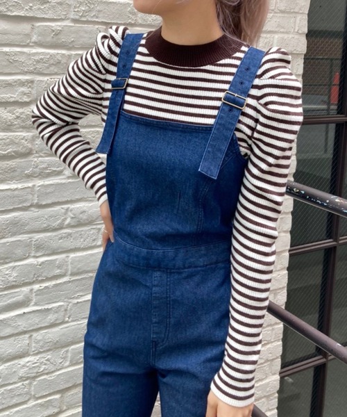 one after another NICE CLAUP（ワンアフターアナザーナイスクラップ）の「インナー次第でオールシーズン着れる。バックレースアップサロペット（サロペット/オーバーオール・レディース・ブラック/ブラック系その他/インディゴブルー/ピンク・FREE）」の8枚目の写真