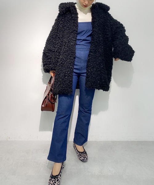 one after another NICE CLAUP（ワンアフターアナザーナイスクラップ）の「インナー次第でオールシーズン着れる。バックレースアップサロペット（サロペット/オーバーオール・レディース・ブラック/ブラック系その他/インディゴブルー/ピンク・FREE）」の14枚目の写真