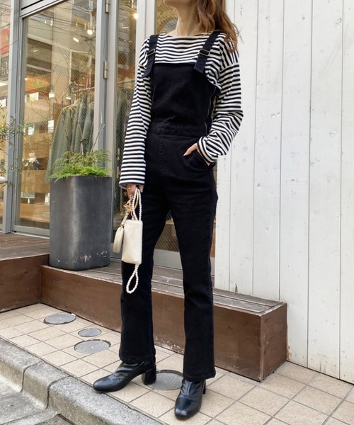 one after another NICE CLAUP（ワンアフターアナザーナイスクラップ）の「インナー次第でオールシーズン着れる。バックレースアップサロペット（サロペット/オーバーオール・レディース・ブラック/ブラック系その他/インディゴブルー/ピンク・FREE）」の16枚目の写真