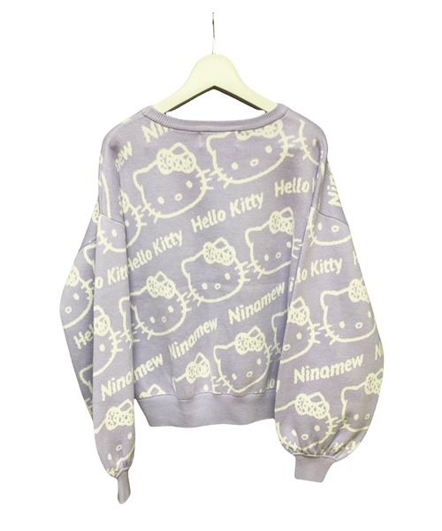 ハローキティコラボ（ハローキティコラボ）の「キティ総柄ニット（ニット/セーター・レディース・ブラック/パープル・FREE）」の10枚目の写真