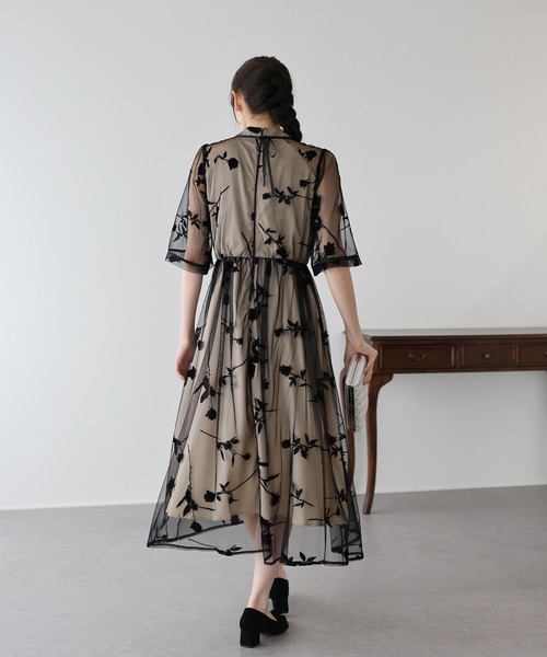 パーティードレス バックリボン 結婚式 PREFERIR（プレフェリール） ドレス バックリボン レース 結婚式