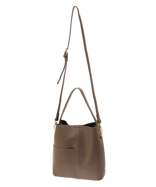 Edit Sheen(エディットシーン)の「ミドルバケットショルダーバッグ(ショルダーバッグ・レディース・ブラック/ベージュ/グリーン/モカ・FREE)」の12枚目の写真