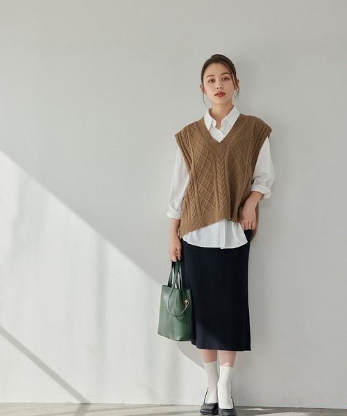 Edit Sheen(エディットシーン)の「ミドルバケットショルダーバッグ(ショルダーバッグ・レディース・ブラック/ベージュ/グリーン/モカ・FREE)」の10枚目の写真