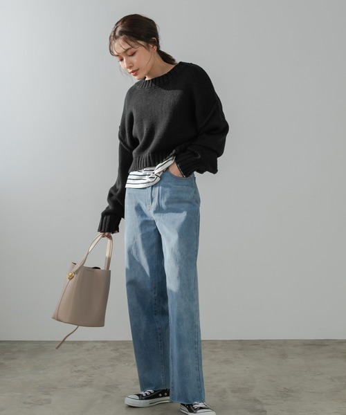 Edit Sheen(エディットシーン)の「ミドルバケットショルダーバッグ(ショルダーバッグ・レディース・ブラック/ベージュ/グリーン/モカ・FREE)」の9枚目の写真