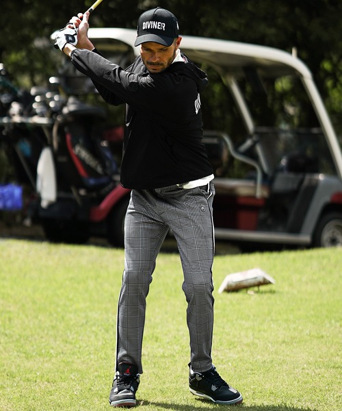 DIVINER GOLF】ゴルフパンツ メンズ グレンチェック/千鳥 ストレッチ