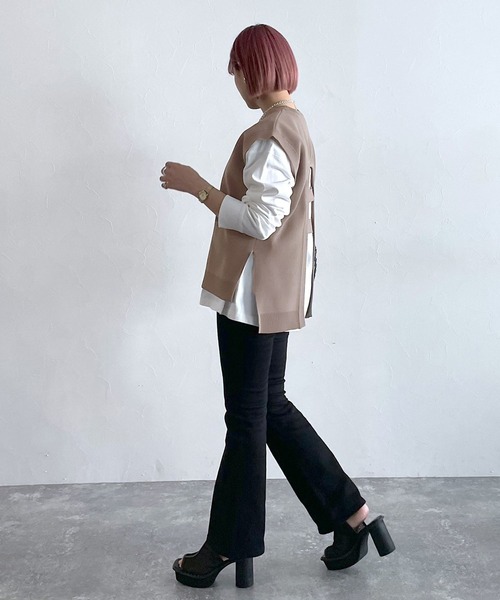 PAGEBOY（ページボーイ）の「バックオープンベスト（ベスト・レディース・ベージュ系その他/オフホワイト/ブラック・FREE）」の12枚目の写真