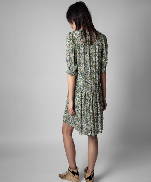 ZADIG&VOLTAIRE（ザディグ　エ　ヴォルテール）の「RISLA CRINKLE LIBERTY GARDEN（ワンピース・レディース・イエロー・S/M/XS）」の3枚目の写真