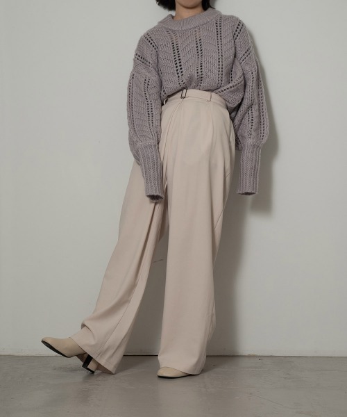 lawgy（ラウジー）の「long cuffs loose knit（ニット/セーター・レディース・ベージュ/ブラウン/アイボリー/ラベンダー・FREE）」の12枚目の写真