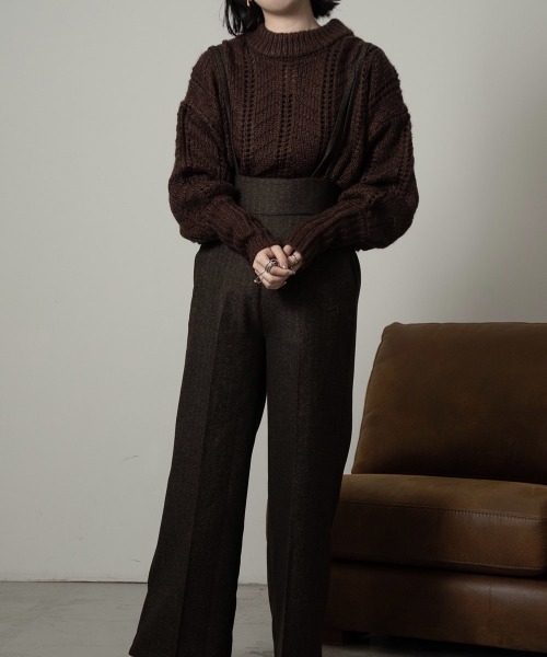 lawgy（ラウジー）の「long cuffs loose knit（ニット/セーター・レディース・ベージュ/ブラウン/アイボリー/ラベンダー・FREE）」の19枚目の写真