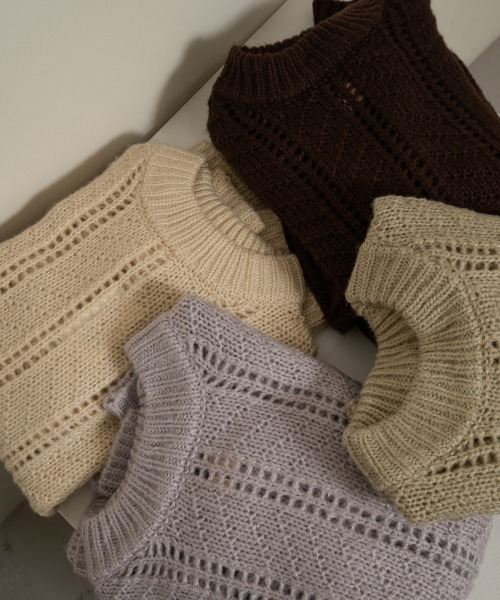 lawgy（ラウジー）の「long cuffs loose knit（ニット/セーター・レディース・ベージュ/ブラウン/アイボリー/ラベンダー・FREE）」の13枚目の写真