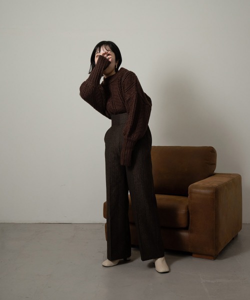 lawgy（ラウジー）の「long cuffs loose knit（ニット/セーター・レディース・ベージュ/ブラウン/アイボリー/ラベンダー・FREE）」の22枚目の写真