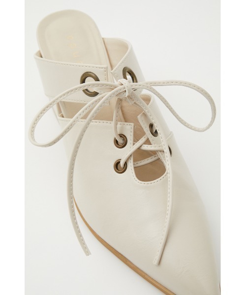 rienda（リエンダ）の「レースアップミュール（パンプス・レディース・グリーン/アイボリー/ダークグレー・SMALL/MEDIUM/LARGE）」の5枚目の写真