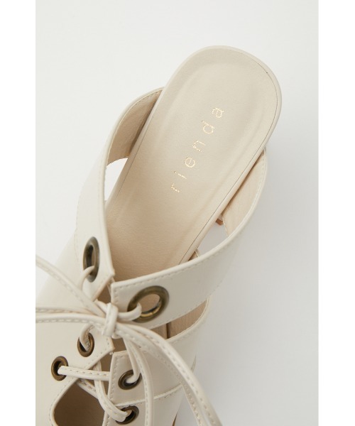 rienda（リエンダ）の「レースアップミュール（パンプス・レディース・グリーン/アイボリー/ダークグレー・SMALL/MEDIUM/LARGE）」の6枚目の写真