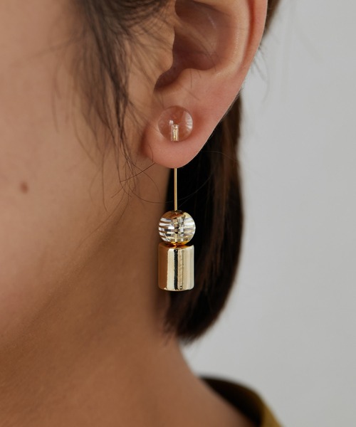 ear PAPILLONNER（イアパピヨネ）の「【WEB限定】縦直クリア玉ピアス（ピアス（片耳用）・レディース・ゴールド/シルバー・FREE）」の15枚目の写真