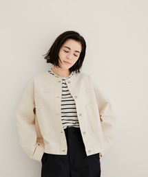 SALON adam et rope' | カツラギストレッチフリンジネックブルゾン(ブルゾン)